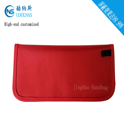 Cellphone Red RFID Travel Bags / Signal Shield Rfid Protection Wallet