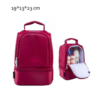 Red Childrens Lunch Bags /  Insulated Lunch Bags For Kids Doube Layers