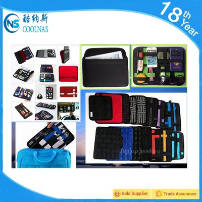 Storage Bag GRID Cable Organizer Bag Non Slip Elastic Belts For Travel