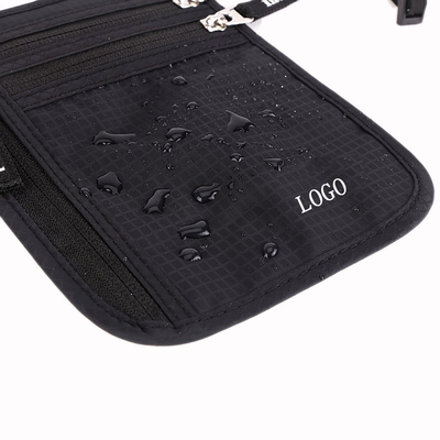 RFID Waterproof Waist Mens Money Belt Black Color For Travel
