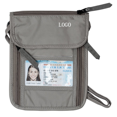 Ripstop Nylon Grey RFID Travel Bags Waterproof Travel Waist Money Belt