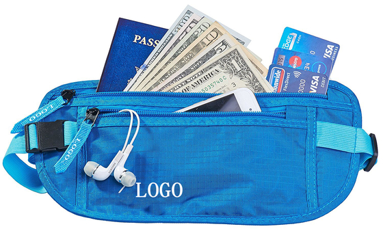 Small RFID Ladies Money Belt , Waterproof Money Bag With Adjustable Belt