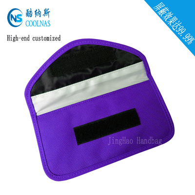 Anti Radiation Purple RFID Travel Bags / Womens Rfid Wallet 19.5*9 Cm
