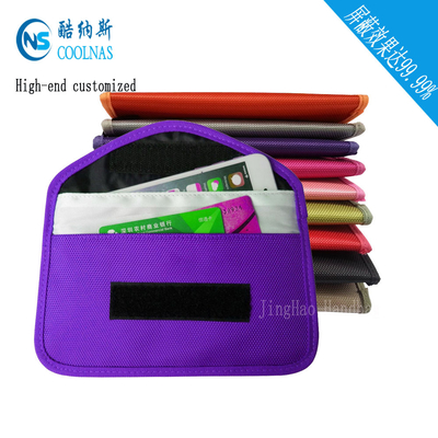 Anti Radiation Purple RFID Travel Bags / Womens Rfid Wallet 19.5*9 Cm