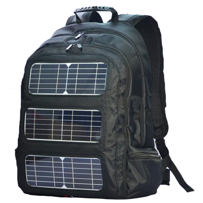 Black Shoulder Strap Solar Charging Backpack For Outdoor Travel