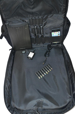 Black Shoulder Strap Solar Charging Backpack For Outdoor Travel