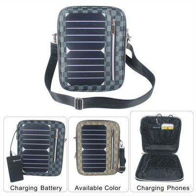5W Water Resistan Solar Charging Backpack With Solar Panel Black Color