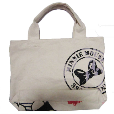White Womens Nylon Tote Bags Silk Screen Print With Zipper Closure