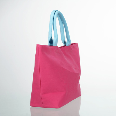 Lightweight Tote Shopper Bag / Cloth Shopping Bags Three Small Pockets Inside