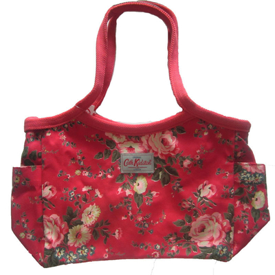Cotton Red Womens Tote Shopper Bag 600D Full Pattern Size Customized