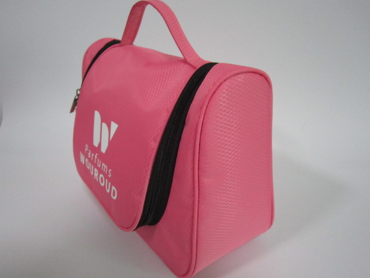 Portable Hanging Cosmetic Travel Wash Bag 600D Polyester For Women