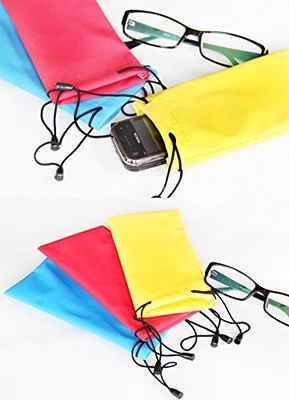 Drawstring Soft Sunglass Case Multi Color With Adjustable Bead