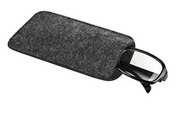 Dark Grey Ladies Soft Sunglass Case With A Plush Styrene Interior