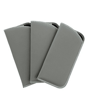 Leather Soft Sunglass Case Grey Color For Reading Glasses 7.5*3.1 Inch